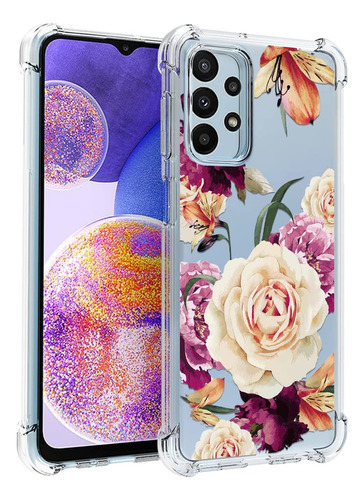 Osophter Funda Para Samsung A23 Con Flores