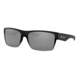 Óculos De Sol Oakley Twoface Machinist Collection Standard Armação De O Matter Cor Matte Black, Lente Chrome De Plutonite Iridium, Haste Matte Black De O Matter - Oo9189