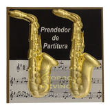 Kit 02 Prendedor Partitura Hinário Clipet Saxofone Paganini