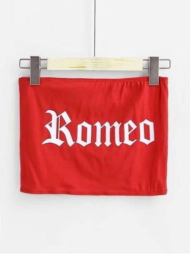 Croptop Rojo Bandeau Romeo Shein