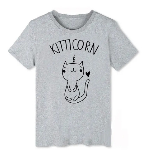 Playera Kitty Corn Cat Gatito Unicornio Kawaii Unsx + Regalo