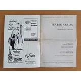 Programa Teatro Colon Pianista José Tordesillas Año 1962