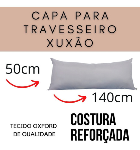 Fronha C/ Zíper Travesseiro Xuxão Gigante Oxford Liso 140x50