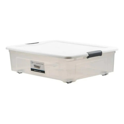 Caja Organizadora Plástico Transparente Con Tapa Mainstays 64x46.5x18.5cm Con Ruedas | Envío gratis