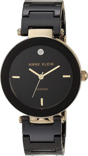 Anne Klein - Reloj De Pulsera De Cerámica Con Diamantes Color De La Correa Negro