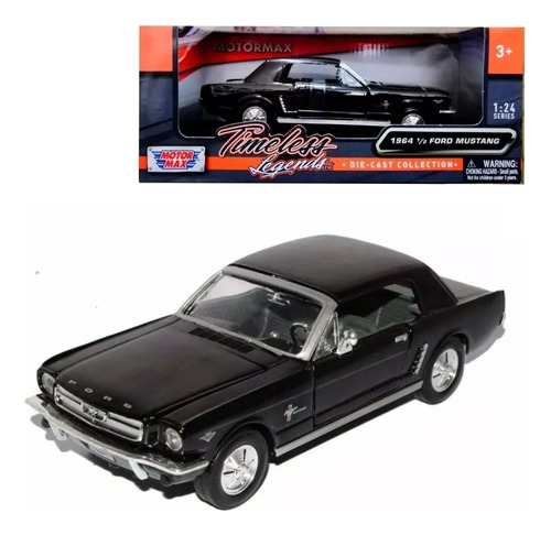 Motormax 1:24 1964 1/2 Ford Mustang Negro Clásico Caja 