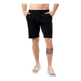 Bermudas Short Hombre Algodon De Jogging Combinado Franja 