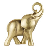 Enfeite Decoração Rack Sala Elefante Dourado - 22.5cm