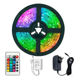 Fita Led 5050 Rgb Colorida Com Cola 10m Kit Completo 110/220