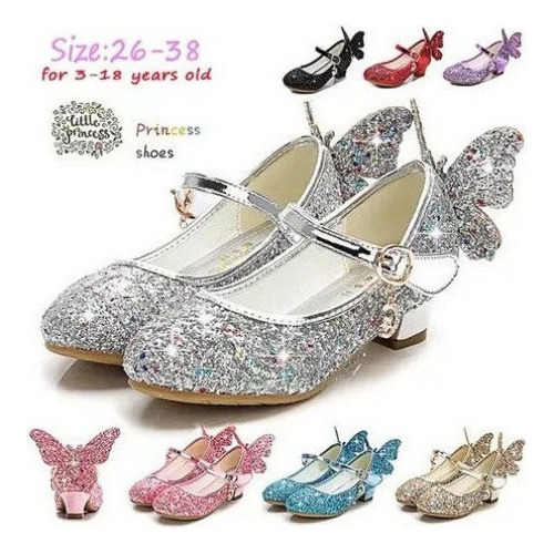 Zapatos De Piel De Tacón Alto Para Niña Zapatos De Cristal