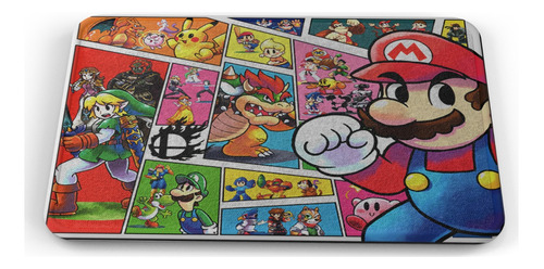 Tapete Smash Bros Personajes Mario Baño Lavable 40x60cm