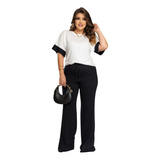 Conjunto Moletinho Premium Pantalona Com Bolsos E Amarração