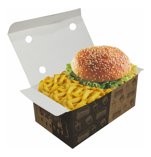 100 - Caixa Box Embalagem Delivery Combo Gourmet Al-g17 A