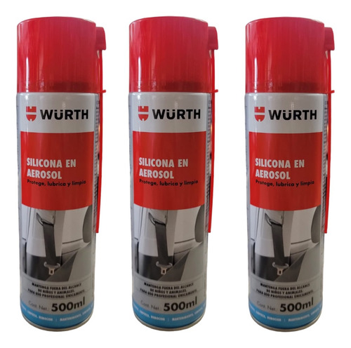 Wurth Silicon En Aerosol De 500 Ml; Pack De 3 Piezas