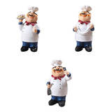 3 Figuritas De Chef De Cocina, Estatua, Adorno De Chef,