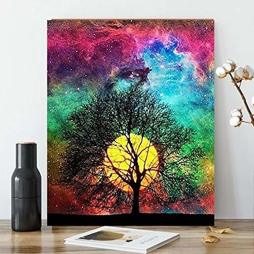 Kits De Pintura Por Números De Árbol De Luna Llena, 2...