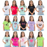 10 Camisa Blusa Baby Look Feminina Infantil Juvenil 2 Ao 16