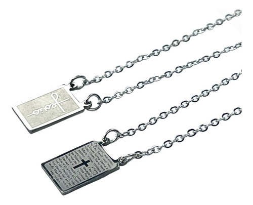 Oferta Escapulário Masculino Pai Nosso Aço Inox Masculino 