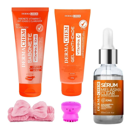 Kit Skin Care Derma Chem Completo Vitamina C Sabonete Sérum