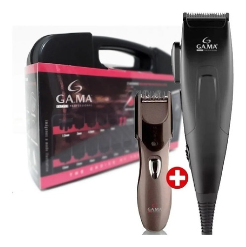 Cortadora De Pelos Clipper + Trimmer + Maletín 29 Piezas Color Negro Y Dorado