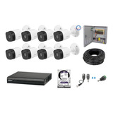 Kit 8 Camaras 5mp Dvr 8 Ch Wizsense Dahua Balun 2tb Purple