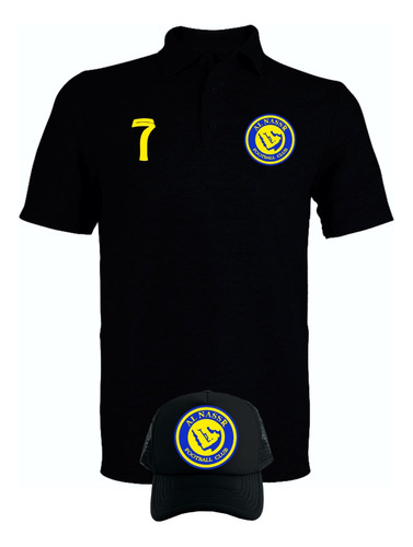 Camiseta Tipo Polo Al Nassr Ronald Obsequi Gorra Serie Black