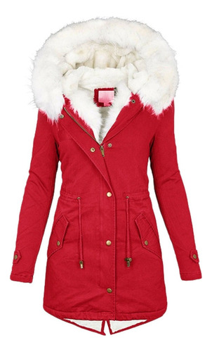 Chaqueta Acolchada De Lana Parka De Peluche Femenina