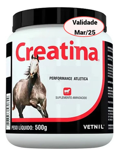 Creatina Suplemento Aminoácido Cavalos Equinos Vetnil 500g