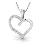 Collar Con Colgante De Corazón De Diamantes - Ctw (certifica