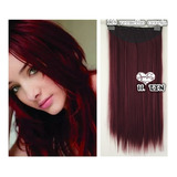 Cabelo Tic Tac 60cm Cor 118# Vermelho Borgonha Aplique Organ