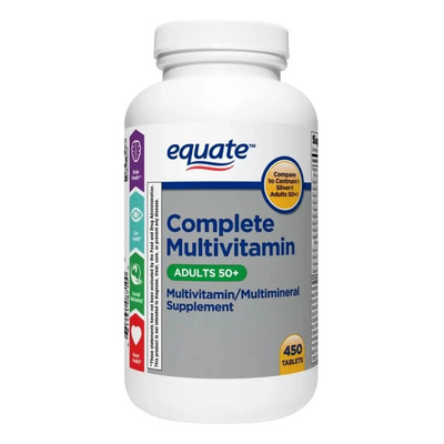 Multivitamínico completo 50+ Equate 450 comprimidos, sabor sin sabor | Envío gratis
