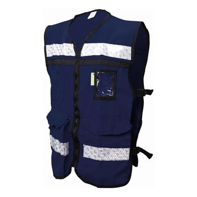 Chaleco Tipo Rescatista, Iusa, Con Reflejos, Color Azul 2 Xg Azul 2eg