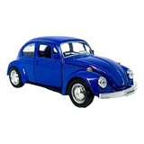 Carrinho De Ferro Fusca Clássico 1/32 Miniatura Coleção Cor Azul-escuro