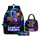 3pcs Roblox Rainbow Friends Mochila Escolar Lonchera Lápices Bolsa
