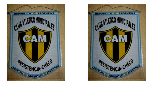 Banderin Grande 40cm Club Municipales Resistencia Chaco