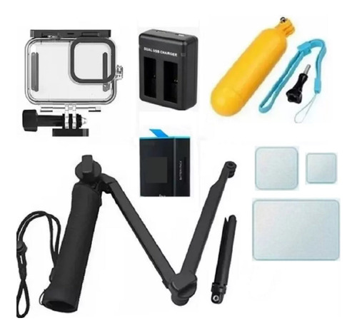 Kit P Gopro Hero 11 10 E 9 Black Bateria Estanque Carregador