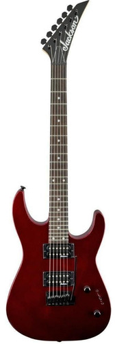 Guitarra Eléctrica Jackson Js Series Js12 Dinky De Álamo Metallic Red Brillante Con Diapasón De Amaranto