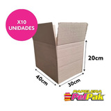  Caja Cartón Embalaje 40x30x20 Mudanza Reforzada X10