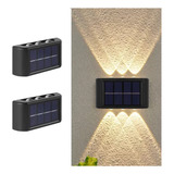 Pack 4 Aplique Pared Exterior Solar Jardin Decoracion 6led