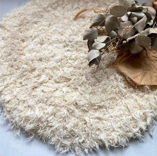 Alfombra Tejida A Crochet(80)cm De Diametro 100%algodon