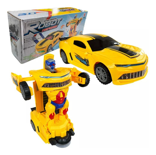 Carrinho Camaro Transformers Vira Robô Luz Som Bumblebee