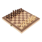 Ajedrez De Madera Tablero Plegable De Lujo Chess 29x29 Cm