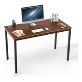 Ee Eureka Ergonomic 47 Inch Teak Brown Home Office Pc Compu.