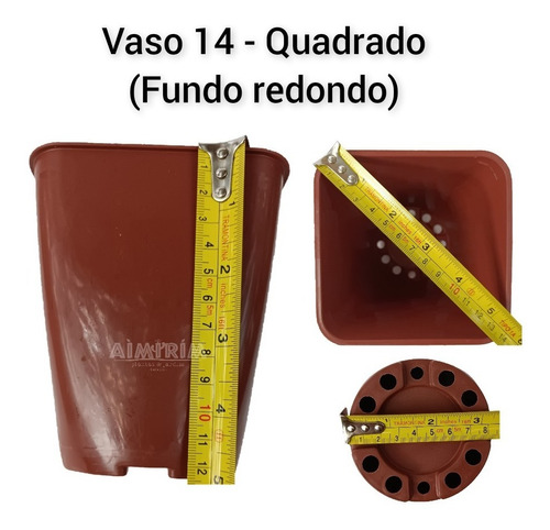 25 Vasos Quadrado Pote 14 Plantas Cactos Suculentas Marrom