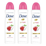 Kit 3 Desodorante Dove Feminino Romã C/verbena 48h 150ml