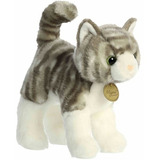 Gato Atigrado Gris De Peluche Aurora Miyoni Increíble Regalo