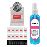 Kit 1000 Tips Unha Curvatura C Transparente Refil+ Prep 120m