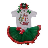 Roupa De Bebê Para Natal,meu Primeiro Natal Menina Luxo