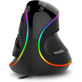 Delux Mouse Vertical Ergonómico Con Cable, Luz Rgb, 4000dpi