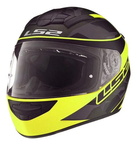 Casco Integral Ls2 352 Recruit Negro Mate Naranja Fas Motos